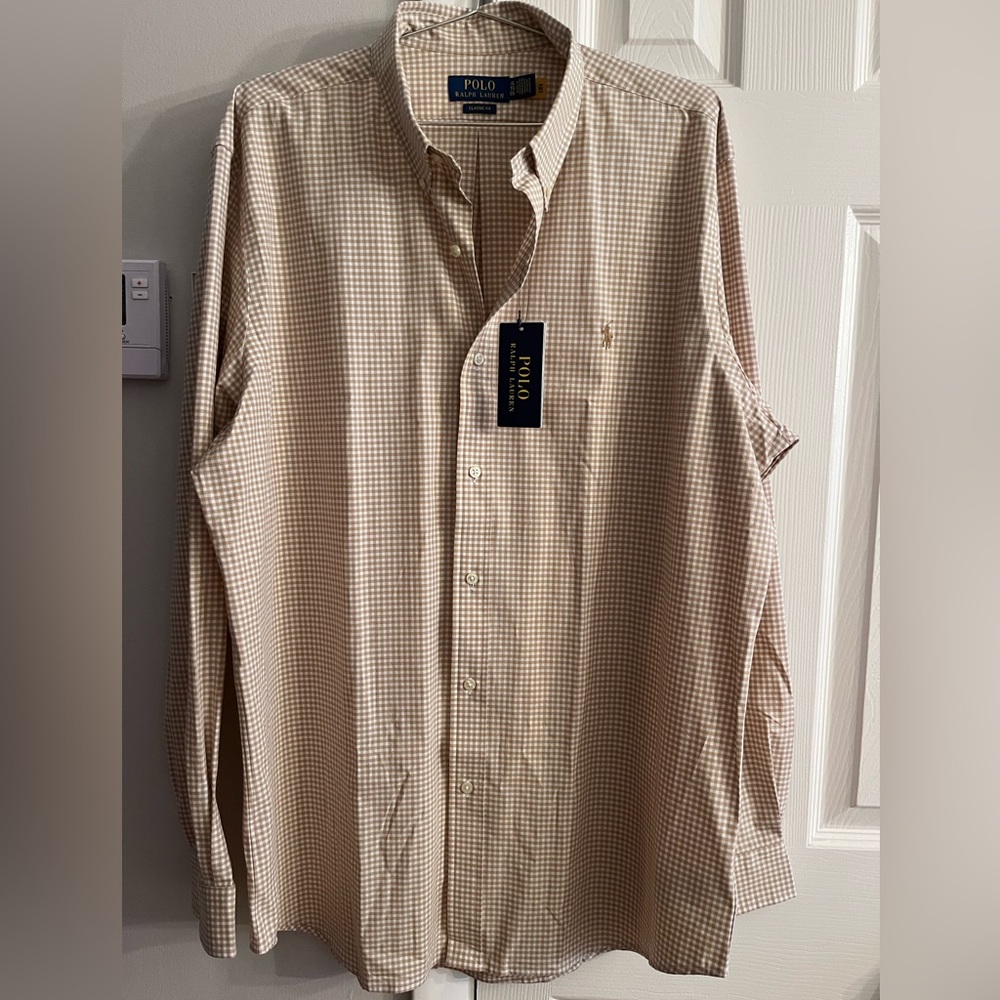 Polo Ralph Lauren Men's Classic-Fit Gingham Stretch Poplin Shirt XL
